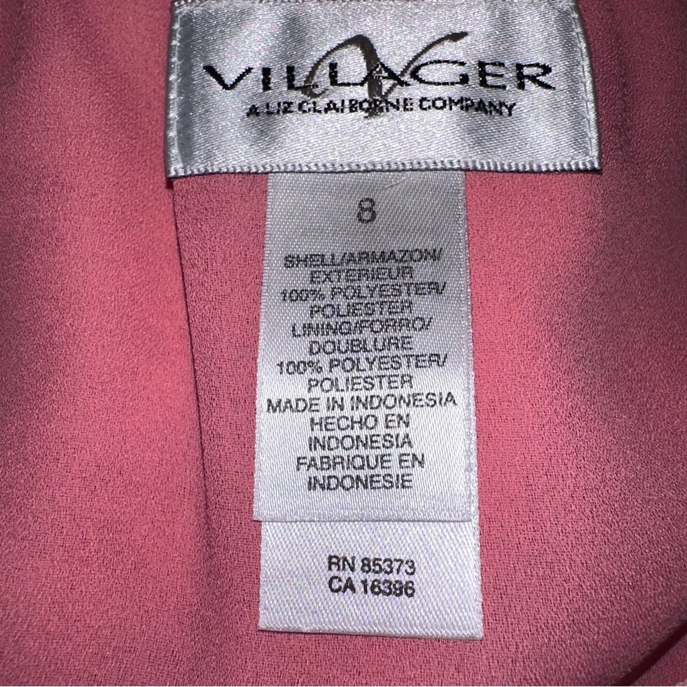 Liz Claiborne Villager Skirt Outfit Set Sz 8 Pink Floral Buttons Up Back Easter - Picture 6 of 15